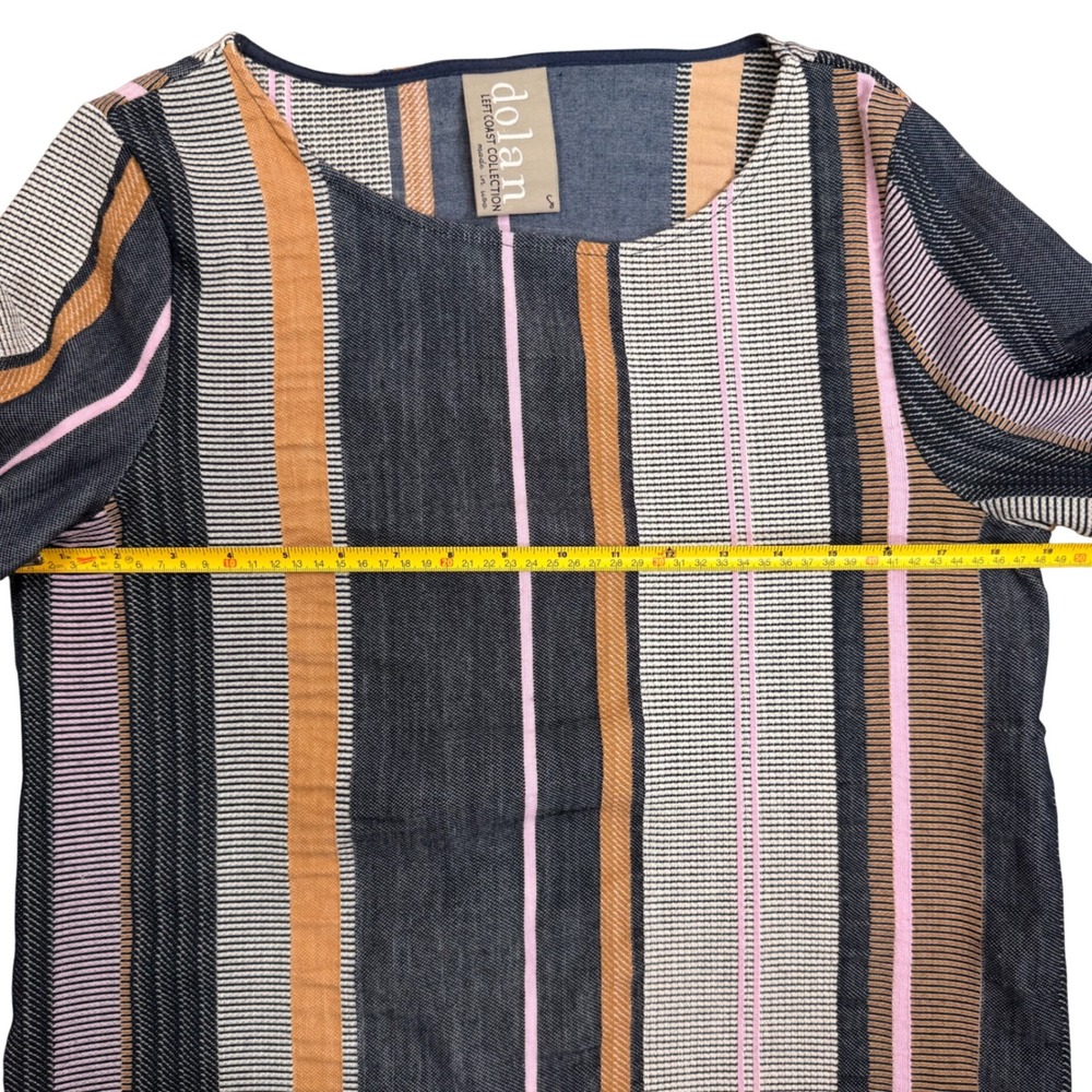 Dolan Left Coast Collection Womens Small‎ Striped Bell Sleeve Boat Neck Top Navy - Picture 5 of 9